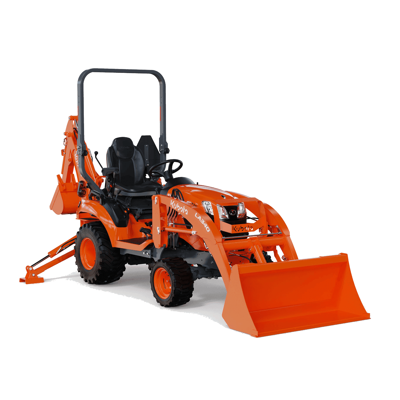 Kubota BX23S compact tractor with backhoe