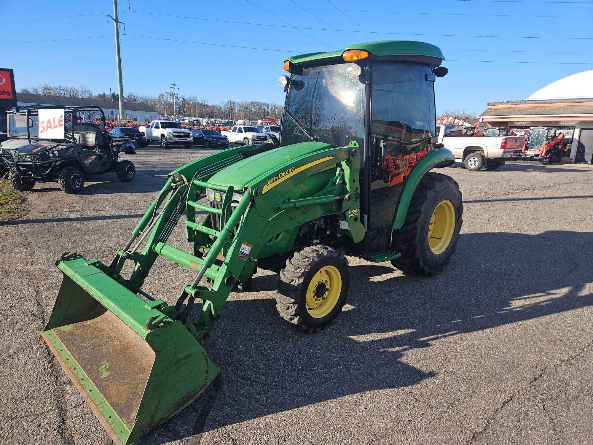 JOHN DEERE 3720 CAB TRACTOR AND LOADER